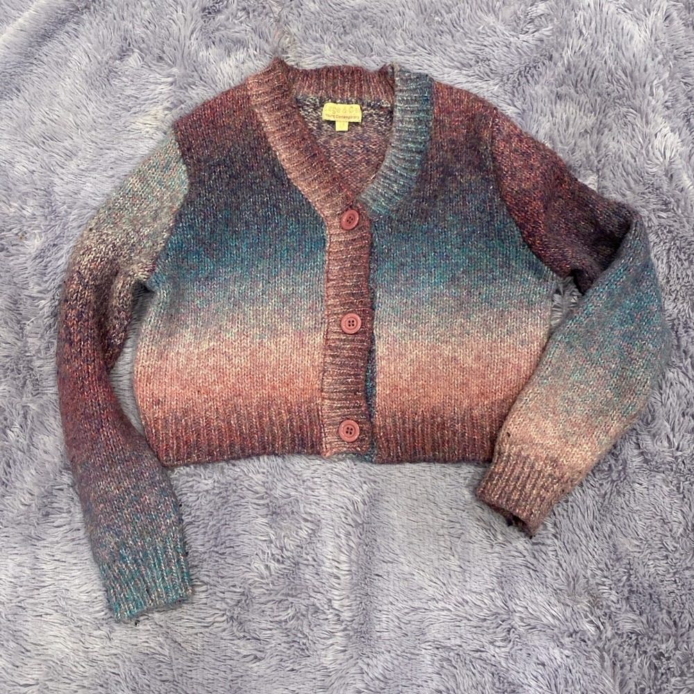 Sage & Oak‎ Young Contemporary Knit Button Front Cropped Cardigan Medium